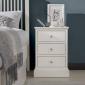 Ashby white 3 drawer bedside by Bentley Designs - view 1