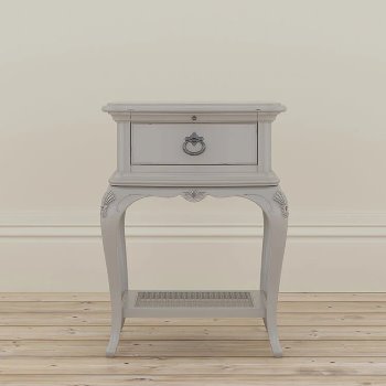 Grey Bedside 1 Drawer Table