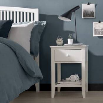Ashby white 1 drawer bedside by Bentley Designs