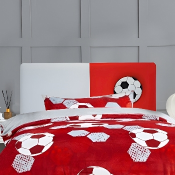 Childrens Red And White Football Bed Headboard