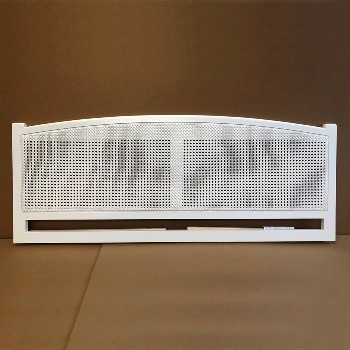 Broadstairs white rattan headboard.