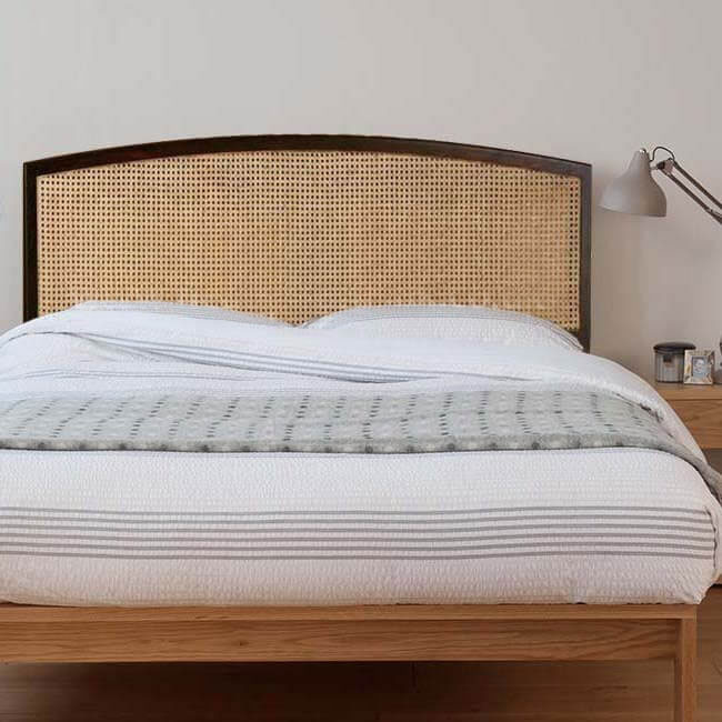 Cromer Rattan Style Divan Bed Headboard, Wicker Rattan Bed Frame