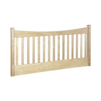 Looe wooden slatted divan bed headboard.