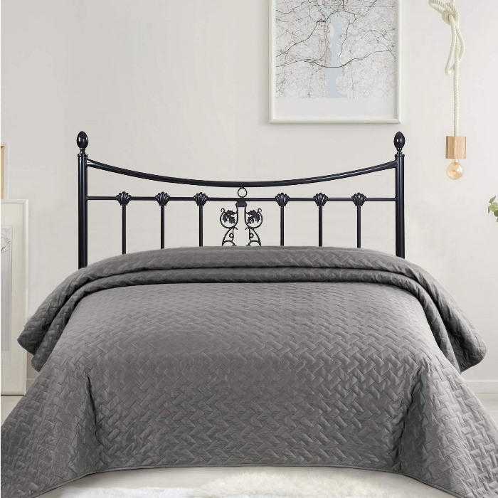 Milles Black Metal Headboard, How To Attach Iron Headboard Bed Frame
