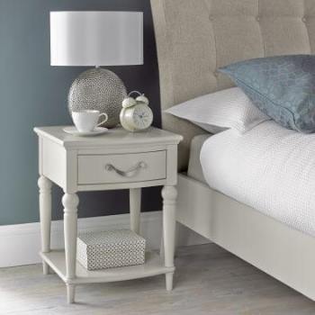 Montreux soft grey bedside 1 drawer by Bentley Designs