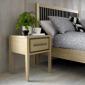 Rimini aged oak bedside 1 drawer by Bentley Designs. - view 1