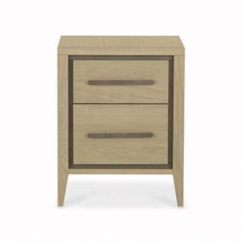 Rimini 2 drawer aged oak bedside by Bentley Designs.