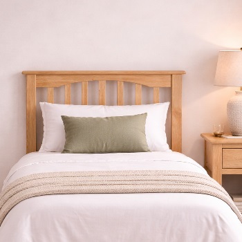 Sandy beech wooden headboard