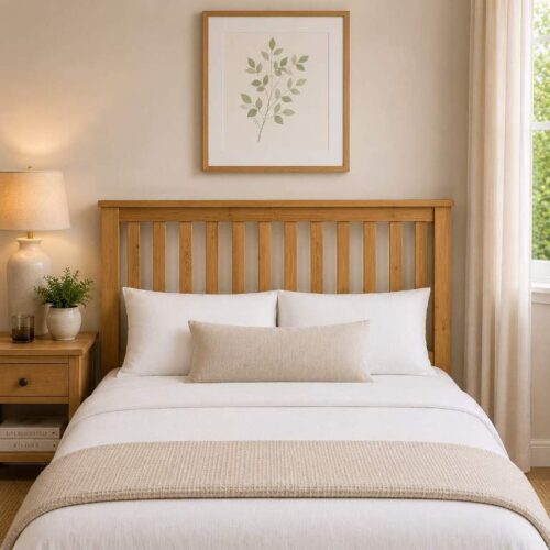 Chelsea wooden pine divan bed headboard