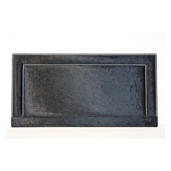 Frame studded upholstered divan bed headboard