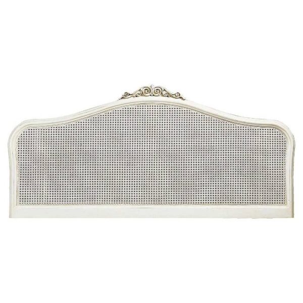 Ivory Painted French Inspired Rattan Headboard