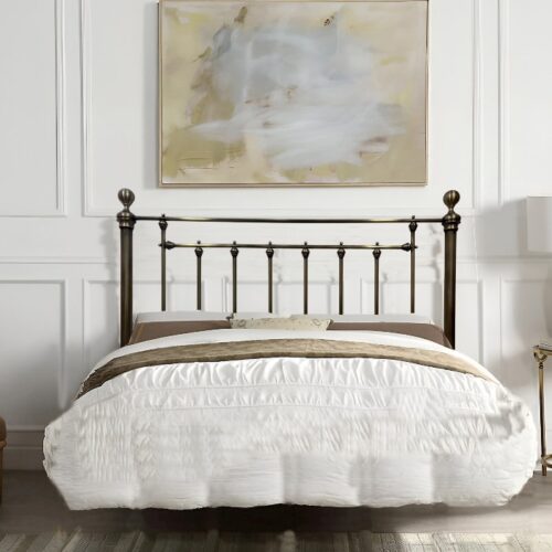 Gloucester antique brass metal divan headboard