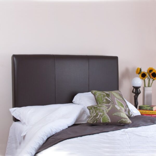 Helena brown real leather divan bed headboard