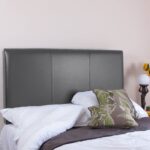 heritage real dark grey leather divan headboard