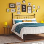 Kensington black iron metal headboard