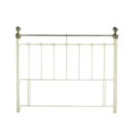 York cream and brass metal headboard