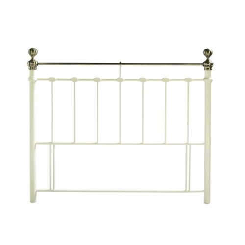 York cream and brass metal headboard