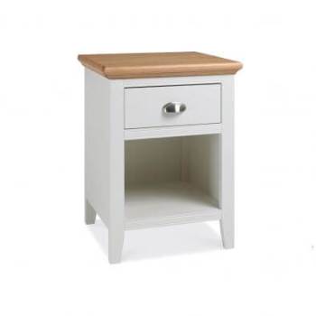 Hampstead 1 drawer two tone bedside cabinet.