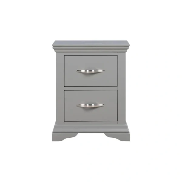 Lipari Grey 2 Drawer Bedside Table