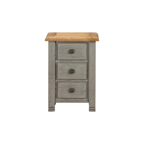 New York Solid Oak 3 Drawer Bedside Table