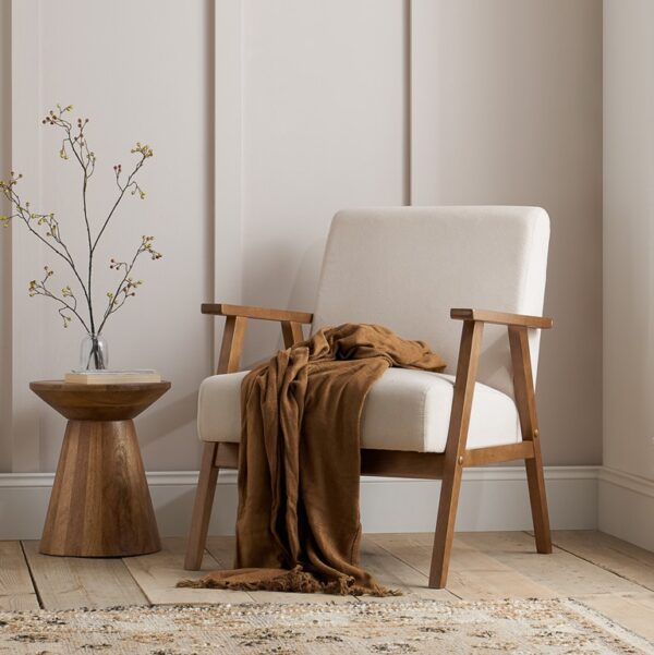 Ellwood oak frame white fabric