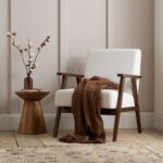 Ellwood walnut frame cream fabric